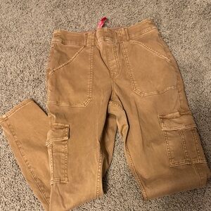 SPANX Camel Pull On Cargo Pants Large Stretch Utility High Rise